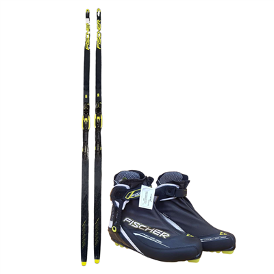 Bazárové bežecké lyže Fischer Glide 3D + topánky Fisher Rc 5 Skate-NNN viazanie 